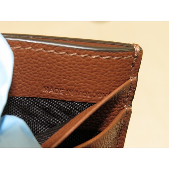 $350 BURBERRY SANDON BROWN TAN GRAINED LEATHER LOGO CARD HOLDER CASE WALLET - Picture 10 of 12